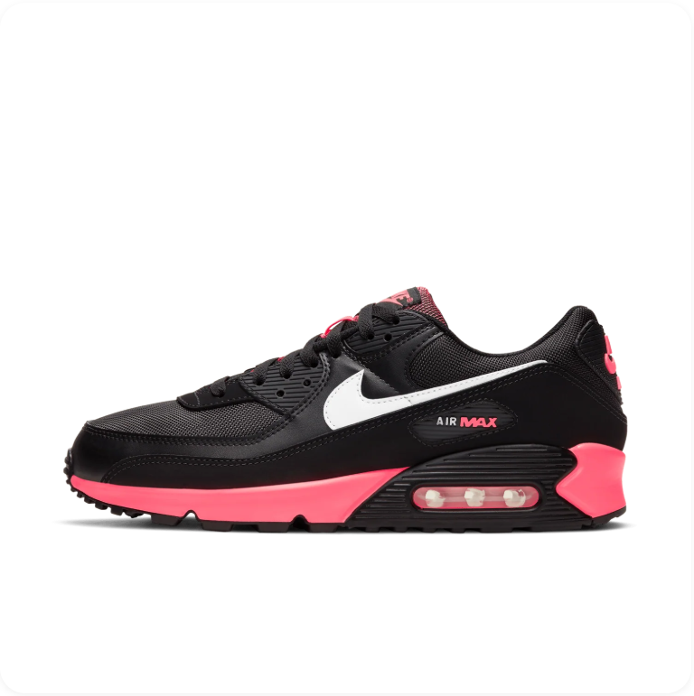 Nike Air Max 90 'Black/Racer Pink' – Black & Pink Low-Top Sneakers