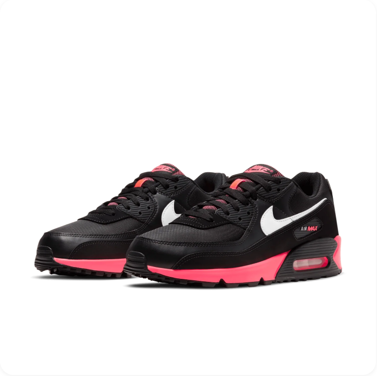 Nike Air Max 90 'Black/Racer Pink' – Black & Pink Low-Top Sneakers
