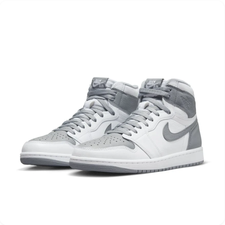 Air Jordan 1 Retro High OG 'White/Stealth Grey' – Classic Leather High-Top Basketball Sneakers