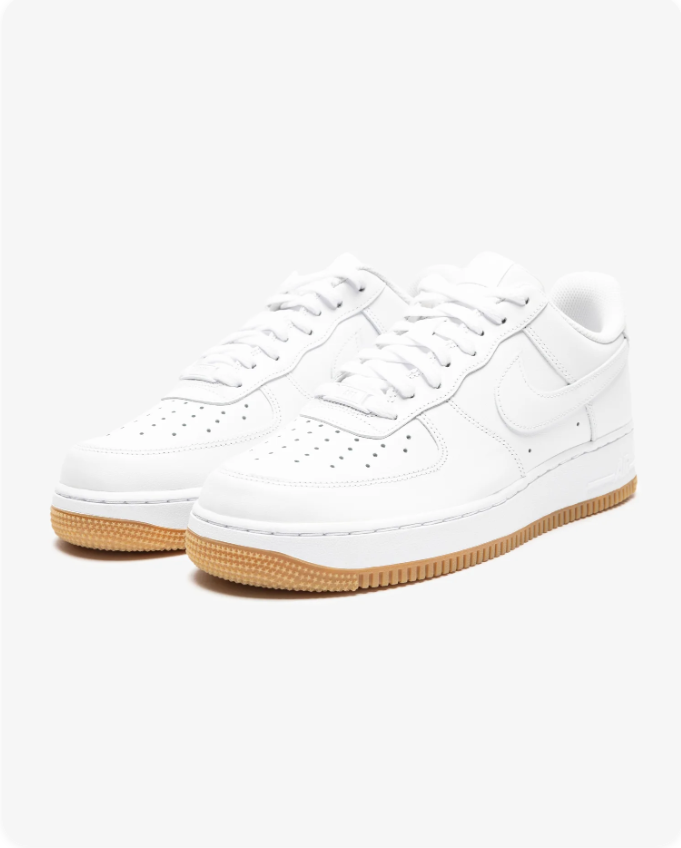 Nike Air Force 1 Low '07 'White Gum' – White Leather Low-Top Sneakers with Gum Sole