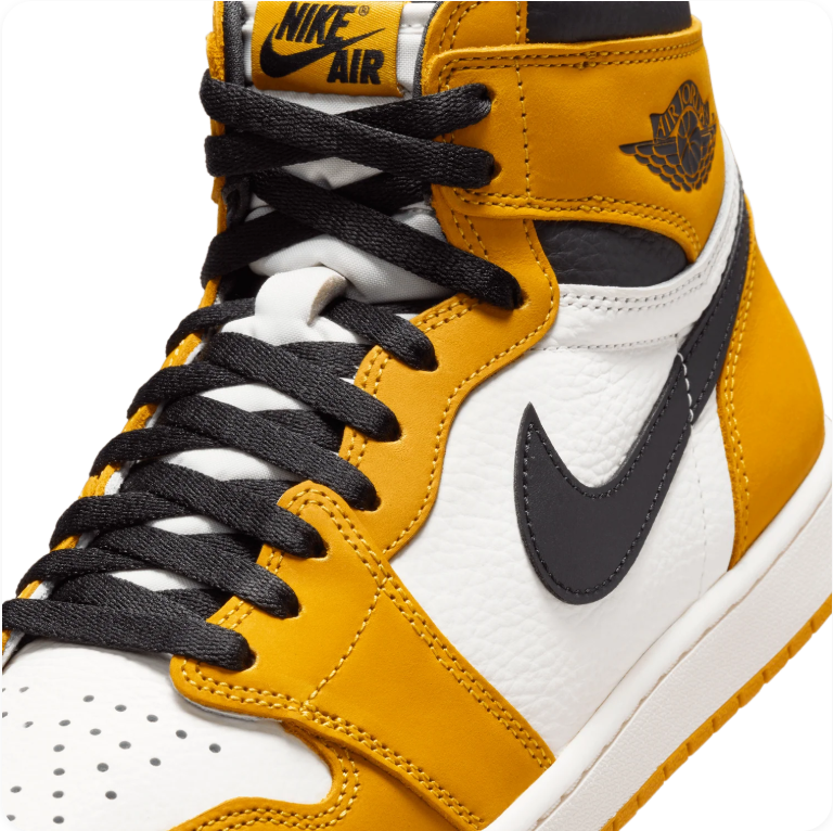 Air Jordan 1 Retro High OG 'Yellow Ochre' – Golden Yellow Black Sail High-Top Basketball Sneakers