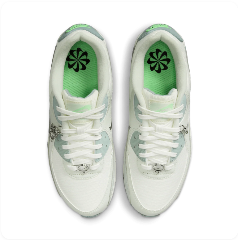 Nike Air Max 90 SE 'Summit White/Lime Blast' – White/Grey/Green Special Edition Low-Top Sneakers