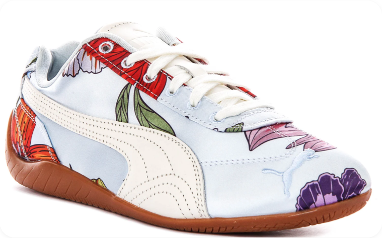 Puma Speedcat OG 'Botanical/Ice Blue' – Floral Print Satin Gum Sole Low-Top Sneakers