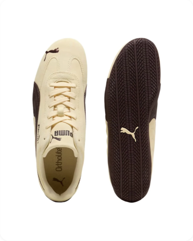 Puma Speedcat OG 'Warm White/Dark Chocolate' – Cream & Brown Motorsport Low-Top Sneakers