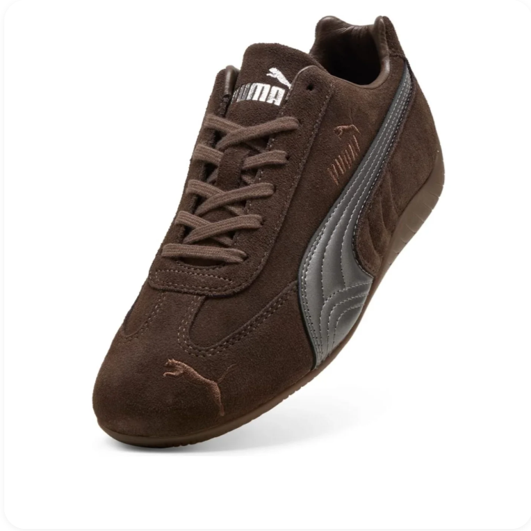 Puma Speedcat OG 'Dark Chocolate/Silver' – Dark Brown Suede Silver Metallic Formstrip Low-Top Sneakers