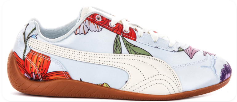 Puma Speedcat OG 'Botanical/Ice Blue' – Floral Print Satin Gum Sole Low-Top Sneakers