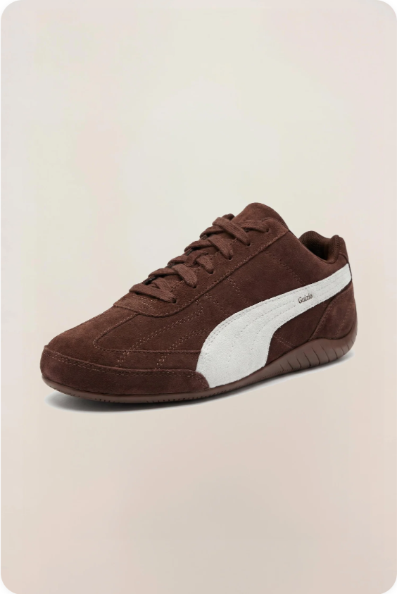 Puma Speedcat x Guizio 'Dark Chocolate/White' – Dark Brown Suede White Formstrip Low-Top Sneakers