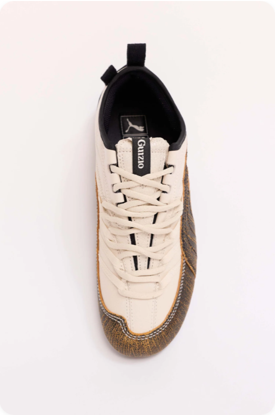 Puma Speedcat x Guizio 'Cream/Dark Olive' – Cream Leather & Olive Textured Toe Cap Low-Top Sneakers