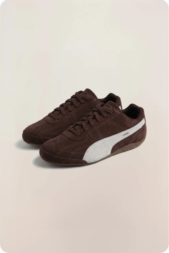 Puma Speedcat x Guizio 'Dark Chocolate/White' – Dark Brown Suede White Formstrip Low-Top Sneakers