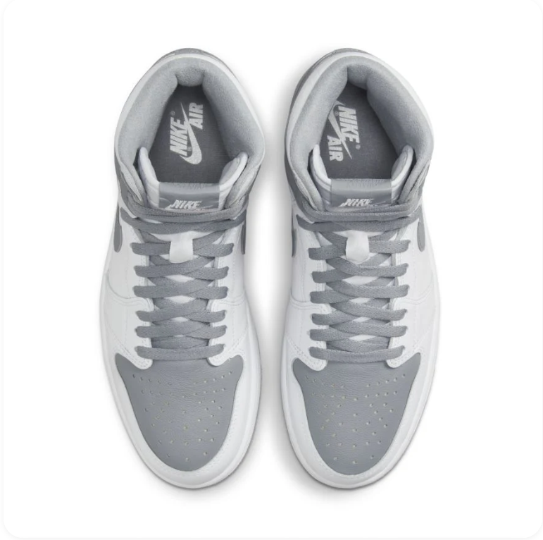 Air Jordan 1 Retro High OG 'White/Stealth Grey' – Classic Leather High-Top Basketball Sneakers