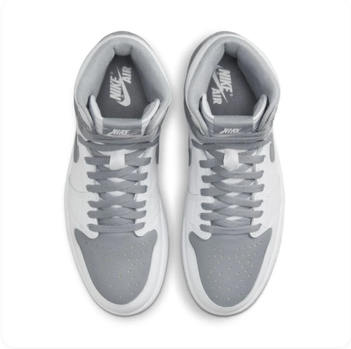 Air Jordan 1 Retro High OG 'White/Stealth Grey' – Classic Leather High-Top Basketball Sneakers