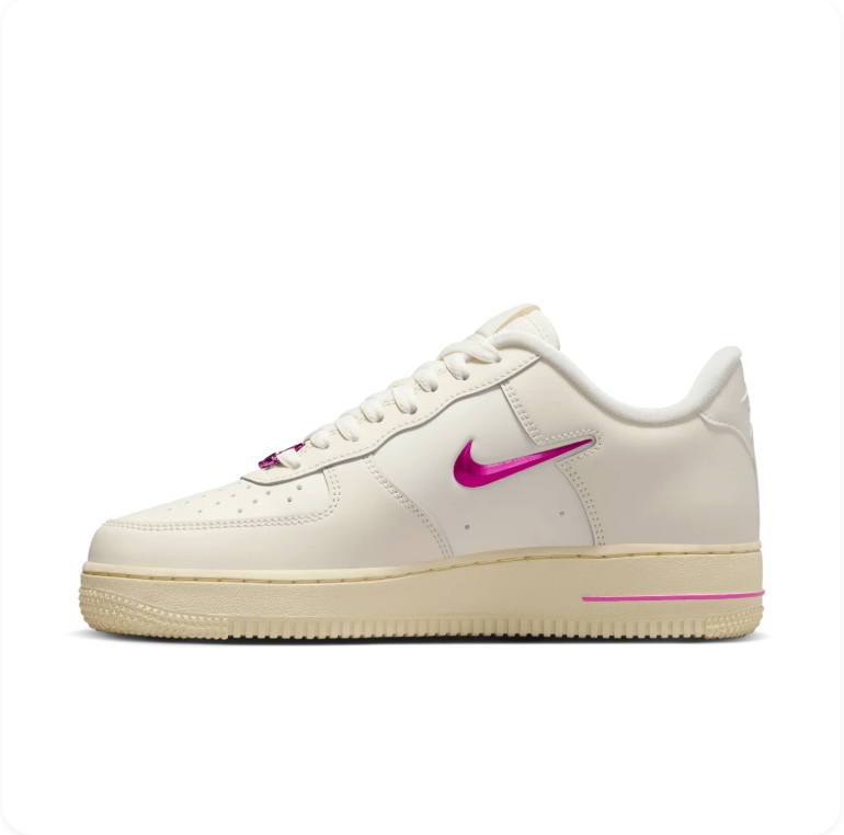 Nike Air Force 1 '07 Sail Laser Fuchsia – Side profile view 1