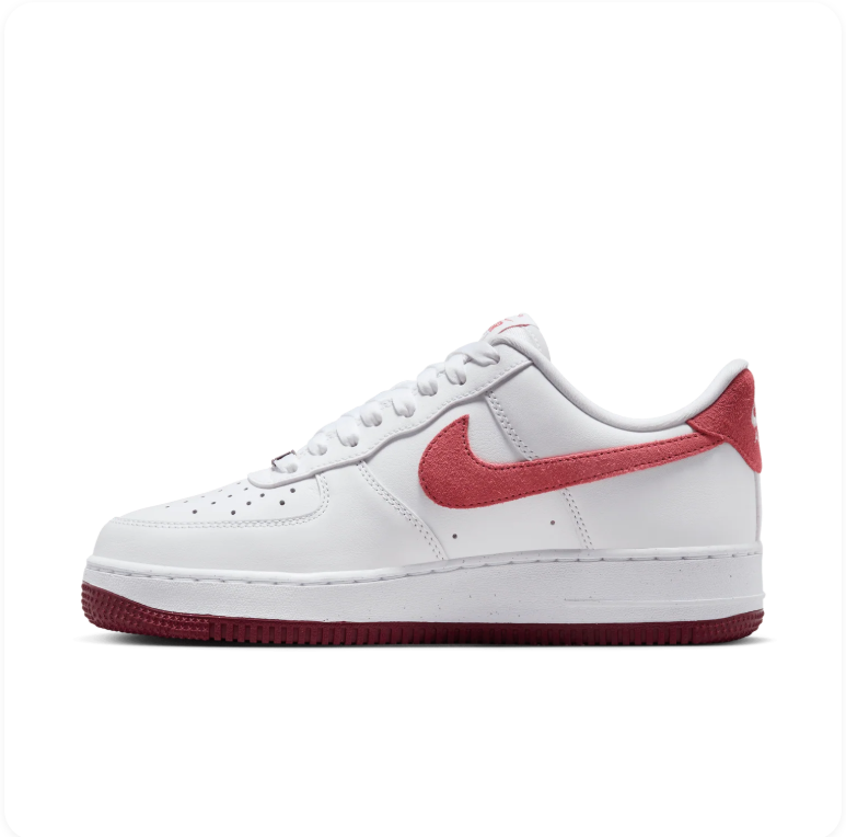 Nike Air Force 1 '07 'White/Cedar' – White & Cedar Red Low-Top Sneakers
