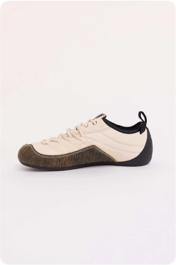 Puma Speedcat x Guizio 'Cream/Dark Olive' – Cream Leather & Olive Textured Toe Cap Low-Top Sneakers