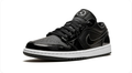 Air Jordan 1 Low 'Black Patent/White' – Glossy All-Black Patent Leather White Midsole Low-Top Sneakers