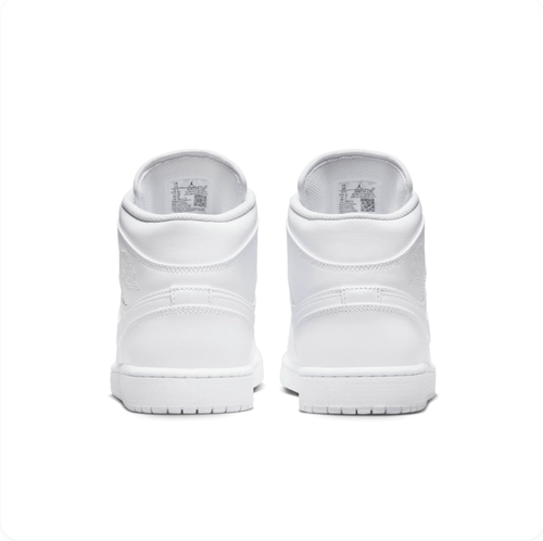 Air Jordan 1 Mid 'Triple White' – All-White Mid-Top Sneakers