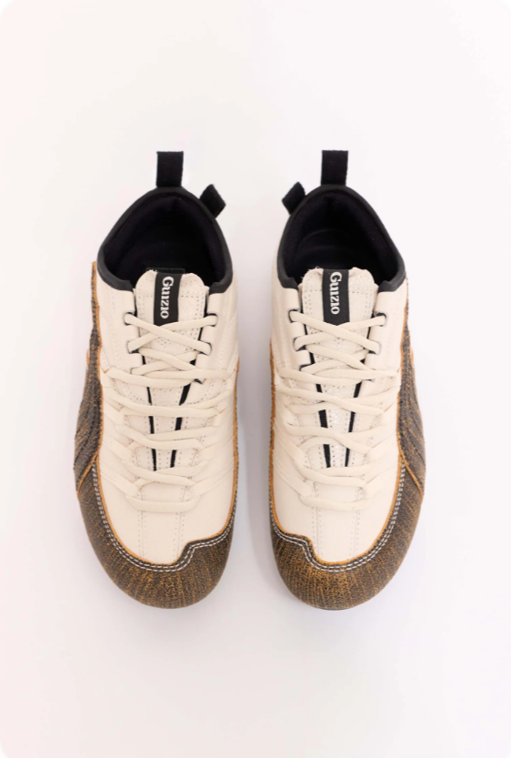 Puma Speedcat x Guizio 'Cream/Dark Olive' – Cream Leather & Olive Textured Toe Cap Low-Top Sneakers