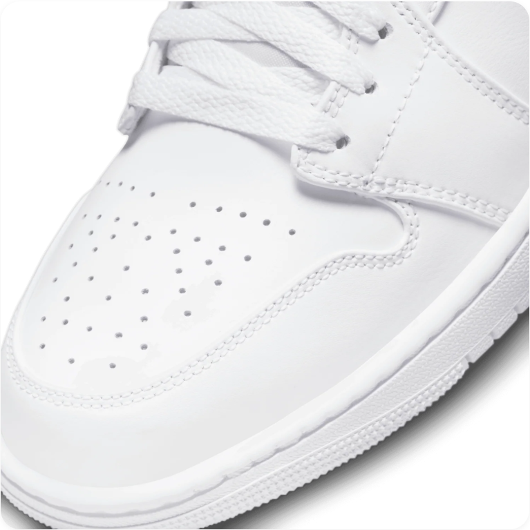 Air Jordan 1 Mid 'Triple White' – All-White Mid-Top Sneakers