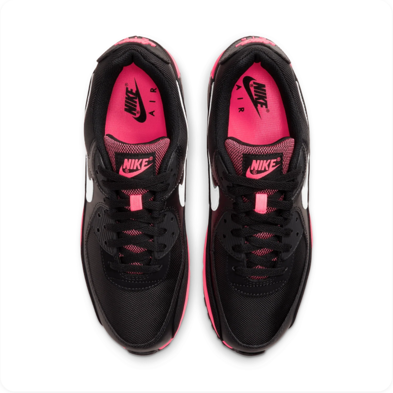 Nike Air Max 90 'Black/Racer Pink' – Black & Pink Low-Top Sneakers