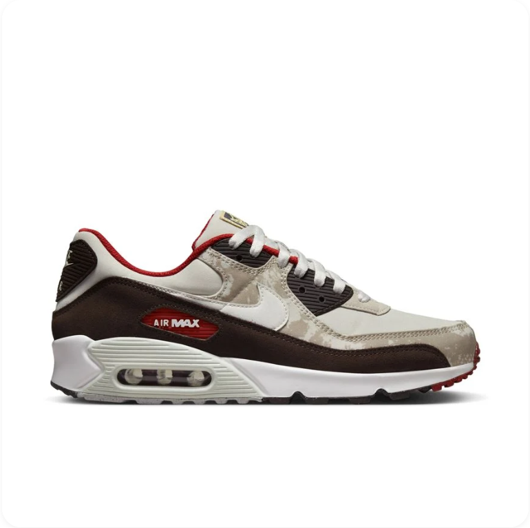 Nike Air Max 90 Beef & Broccoli – Side profile view 2 showing red AIR MAX badge