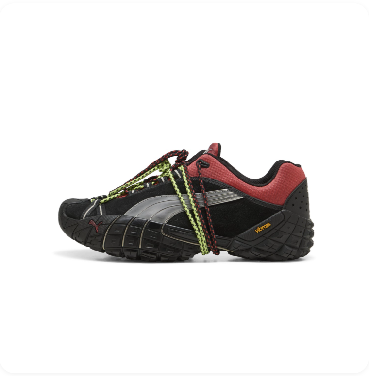 Puma Velophasis x Vibram 'Black/Dark Red' – Trail-Inspired Chunky Sneakers