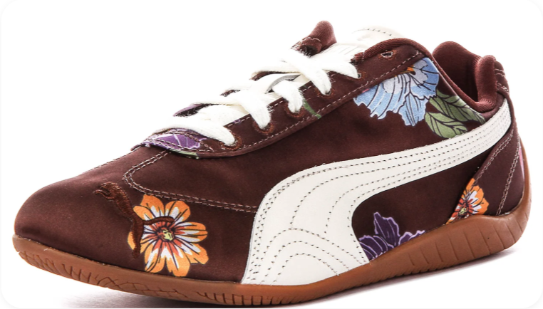 Puma Speedcat OG 'Botanical/Burgundy' – Floral Print Leather Gum Sole Low-Top Sneakers