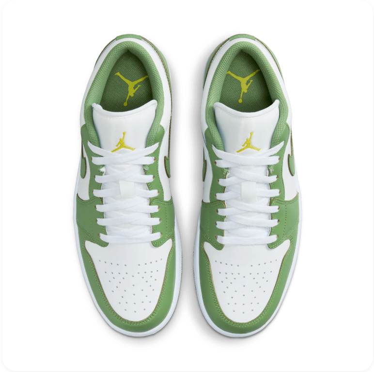Air Jordan 1 Low 'Chlorophyll' – White/Green Low-Top Sneakers