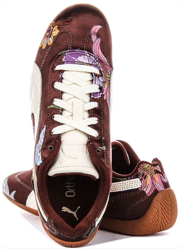 Puma Speedcat OG 'Botanical/Burgundy' – Floral Print Leather Gum Sole Low-Top Sneakers
