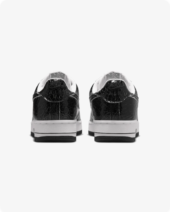 Nike Air Force 1 Low 'Black Croc' – Black/White Crocodile-Embossed Patent Leather Sneakers