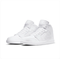 Air Jordan 1 Mid 'Triple White' – All-White Mid-Top Sneakers
