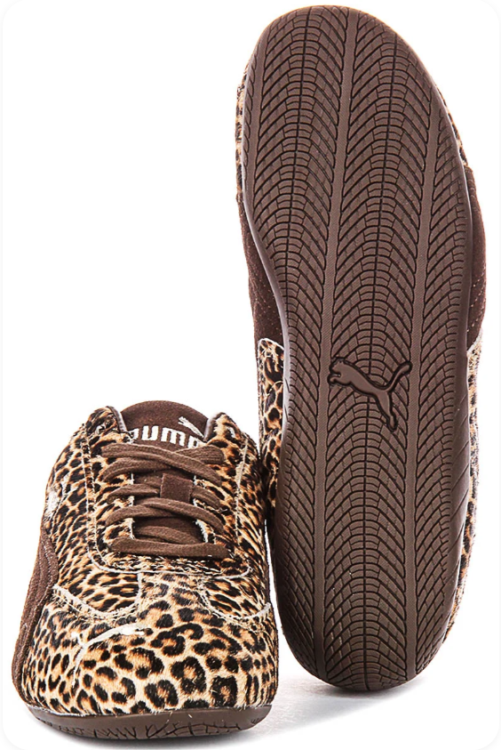 Puma Speedcat OG 'Leopard/Dark Brown' – Leopard Print Pony Hair Dark Brown Formstrip Low-Top Sneakers