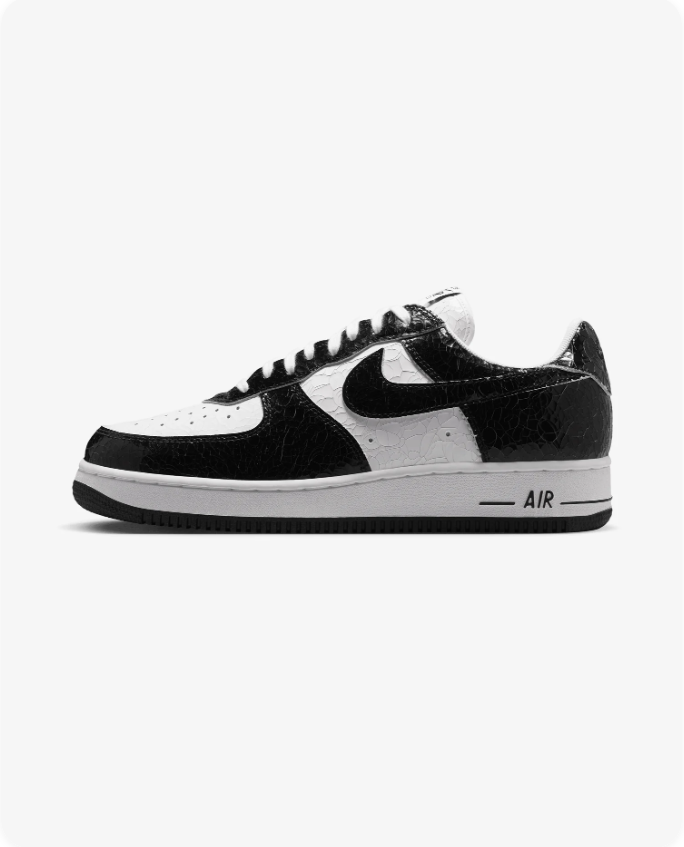 Nike Air Force 1 Low 'Black Croc' – Black/White Crocodile-Embossed Patent Leather Sneakers