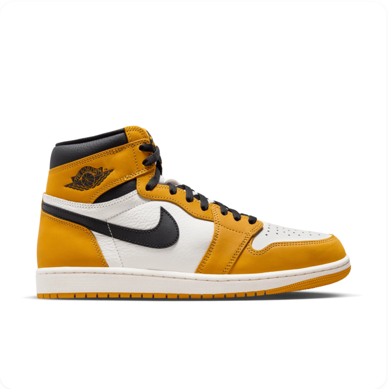 Air Jordan 1 Retro High OG 'Yellow Ochre' – Golden Yellow Black Sail High-Top Basketball Sneakers