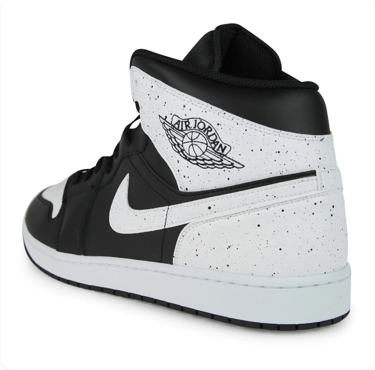 Air Jordan 1 Mid 'Black/White Speckle'