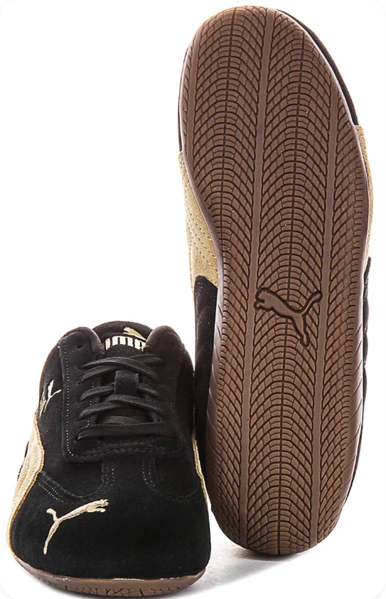 Puma Speedcat OG 'Black/Pale Gold' – Black Suede & Gold Formstrip Motorsport Low-Top Sneakers
