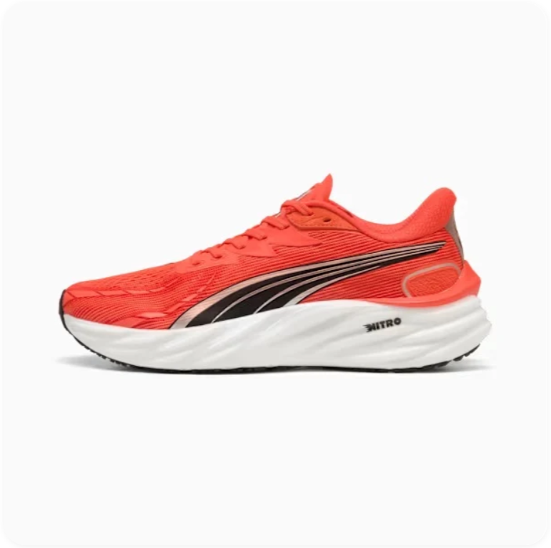 Puma Magnify Nitro 2 'Fire Coral/Black/White' – High-Energy Performance Running Sneakers