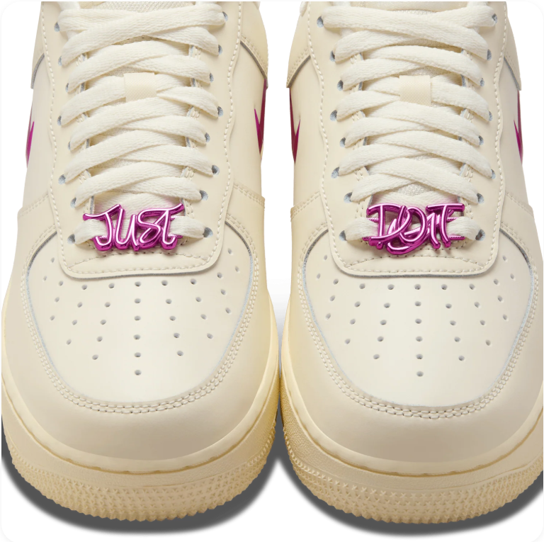 Nike Air Force 1 '07 'Sail/Laser Fuchsia' – Cream & Pink Jewel Swoosh Low-Top Sneakers