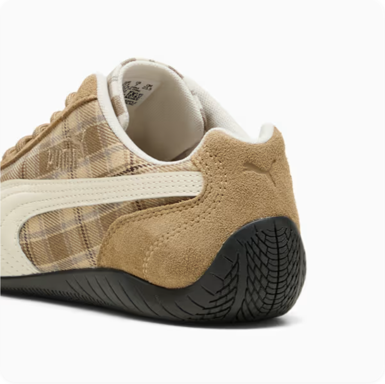 Puma Speedcat OG 'Toasted Coconut/Plaid' – Camel & Brown Plaid Motorsport Low-Top Sneakers