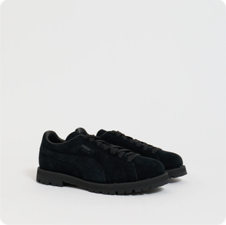 Puma Roma 'Triple Black/Lug Sole' – All-Black Suede Chunky Lug Sole Low-Top Sneakers
