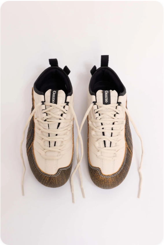 Puma Speedcat x Guizio 'Cream/Dark Olive' – Cream Leather & Olive Textured Toe Cap Low-Top Sneakers