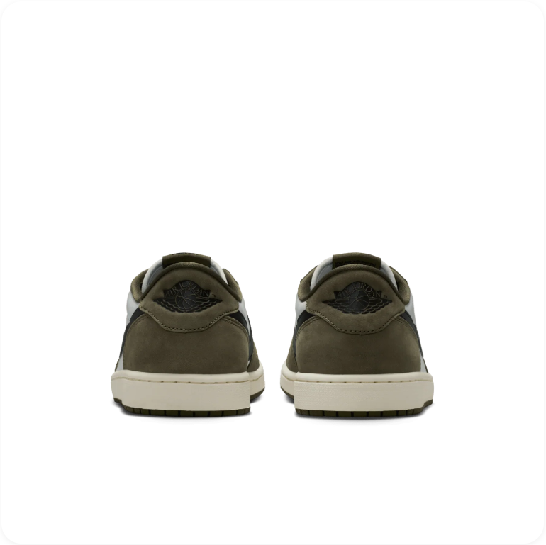 Air Jordan 1 Retro Low OG 'Medium Olive' – White/Olive/Black Low-Top Sneakers