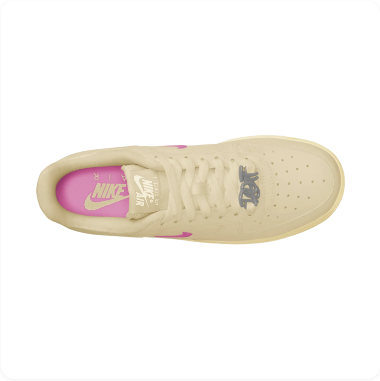 Nike Air Force 1 '07 'Sail/Laser Fuchsia' – Cream & Pink Jewel Swoosh Low-Top Sneakers
