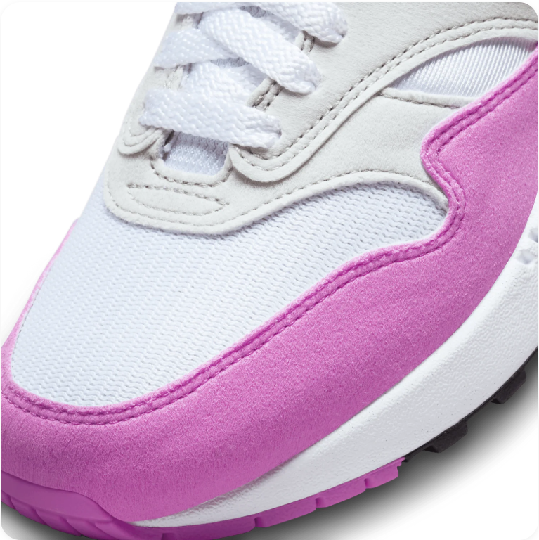 Nike Air Max 1 'Fuchsia Dream' – White/Grey/Fuchsia Low-Top Sneakers