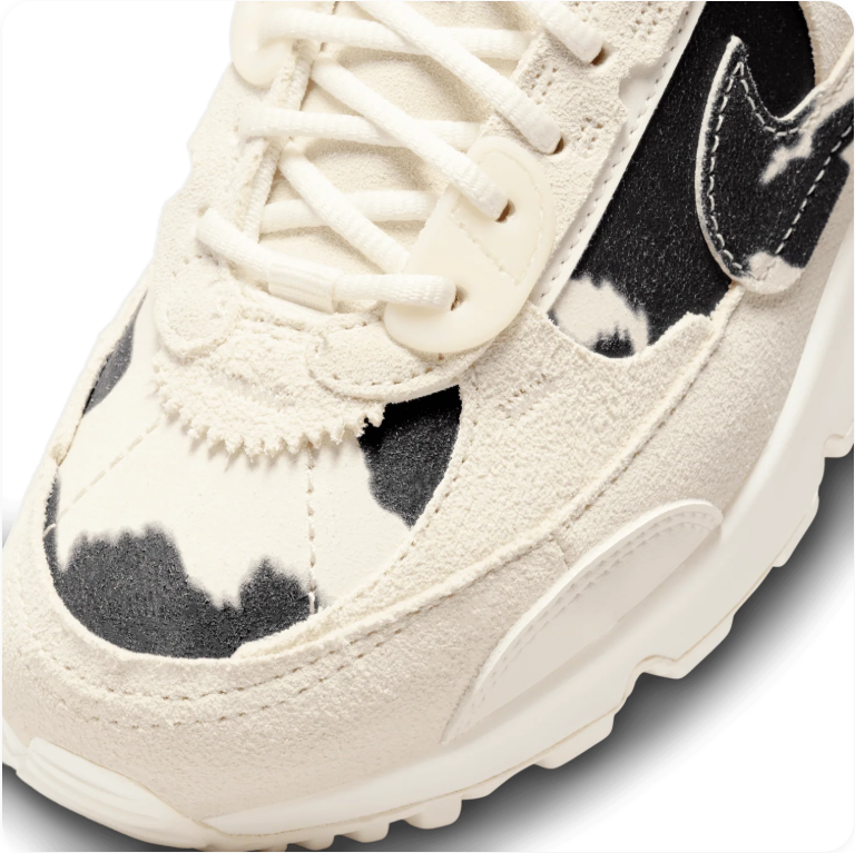 Nike Air Max 90 Futura 'Cow Print' – Sail/Black Patent Cow Print Low-Top Sneakers