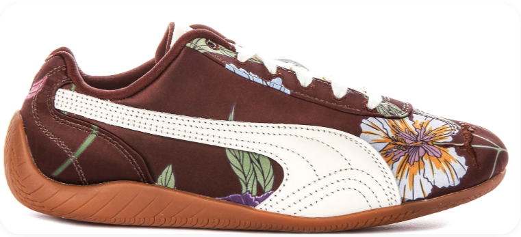Puma Speedcat OG 'Botanical/Burgundy' – Floral Print Leather Gum Sole Low-Top Sneakers