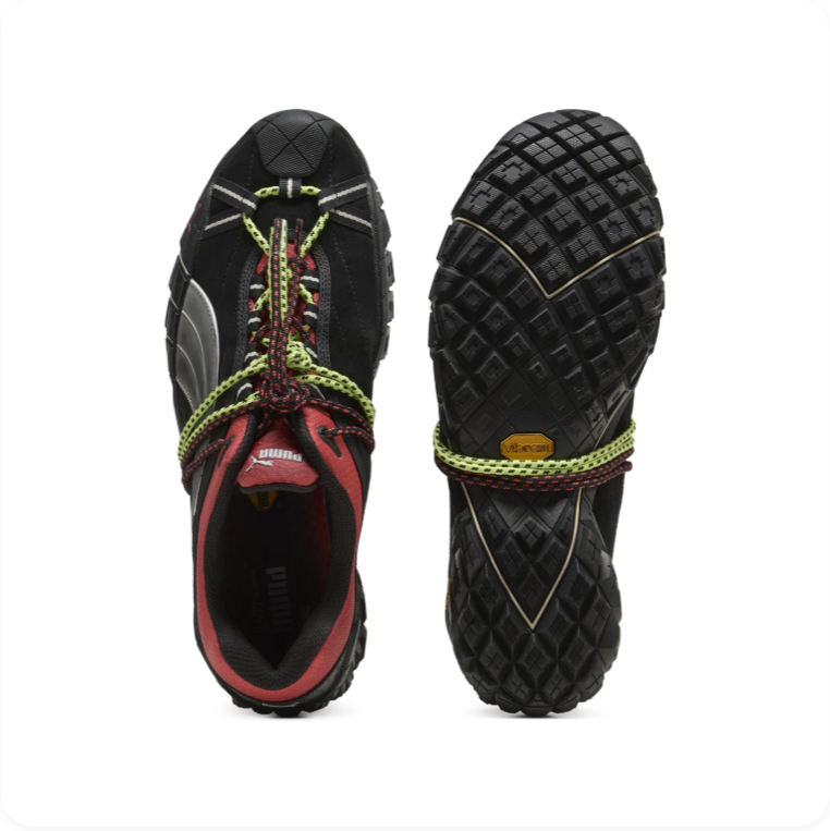 Puma Velophasis x Vibram 'Black/Dark Red' – Trail-Inspired Chunky Sneakers