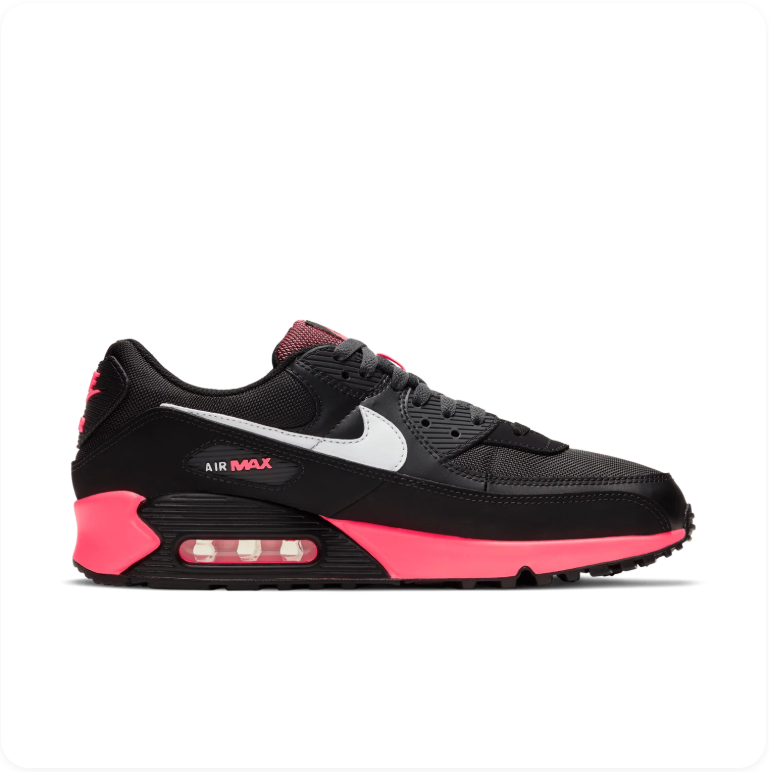 Nike Air Max 90 'Black/Racer Pink' – Black & Pink Low-Top Sneakers