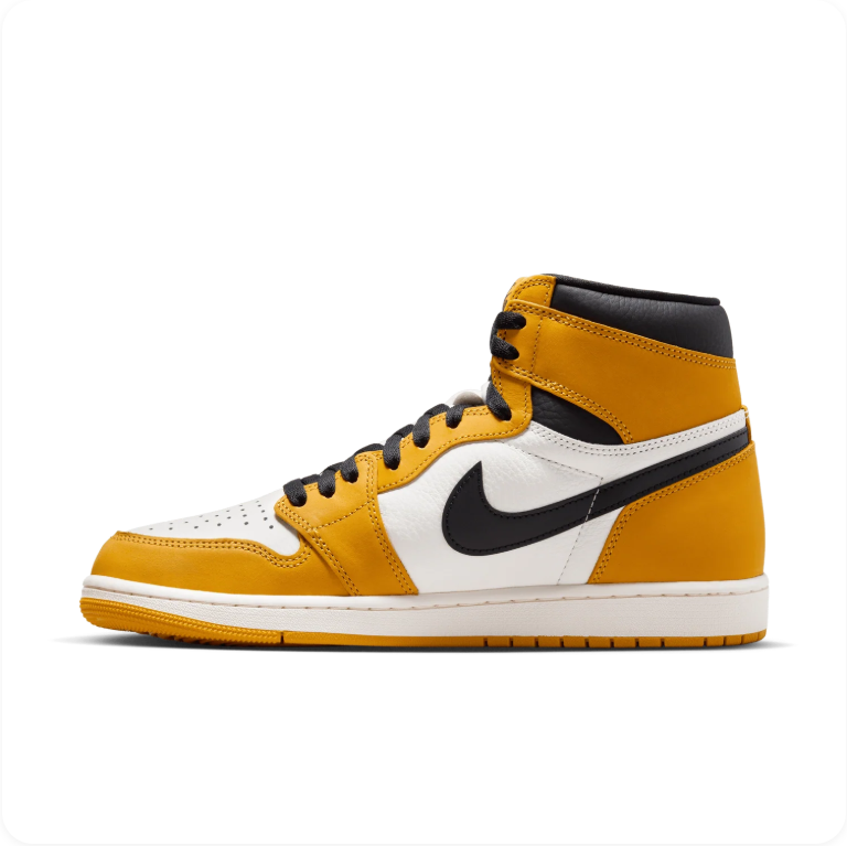 Air Jordan 1 Retro High OG 'Yellow Ochre' – Golden Yellow Black Sail High-Top Basketball Sneakers