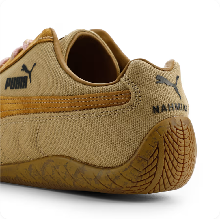 Puma Speedcat OG 'Sand/Wheat/Blush Pink' – Cream Nylon Wheat Suede Blush Lace Low-Top Sneakers