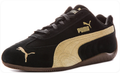 Puma Speedcat OG 'Black/Pale Gold' – Black Suede & Gold Formstrip Motorsport Low-Top Sneakers